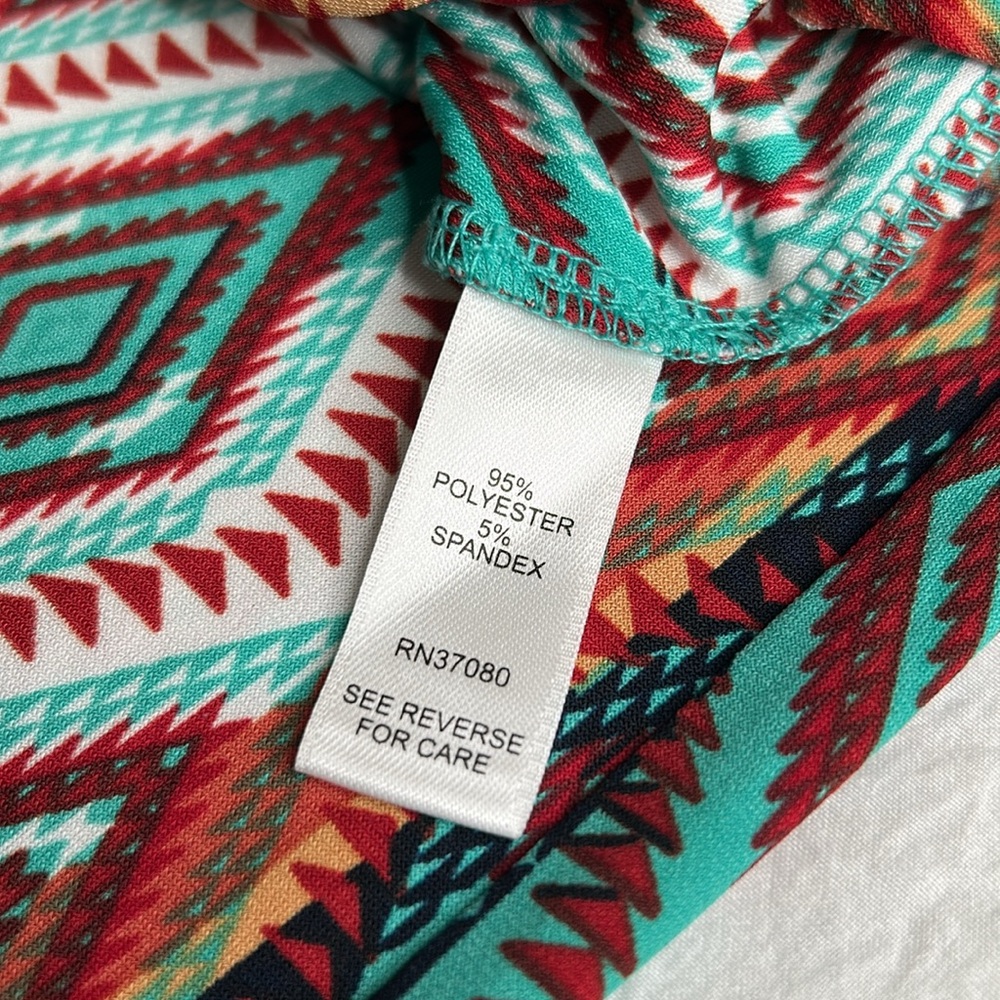 Cato Multicolor Diamond Pattern Pant with Wide Leg, Cropped, Elastic Waist, Sz L - Picture 5 of 7